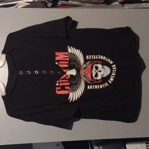 BLACK motorcycle  skull shirt